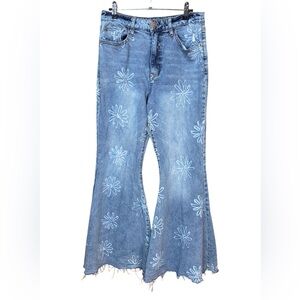 Wild Fable High Rise Floral Extreme Flare Jeans